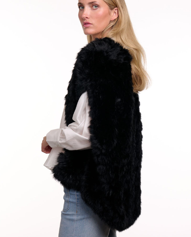 365 Days Black Rabbit Fur Cape