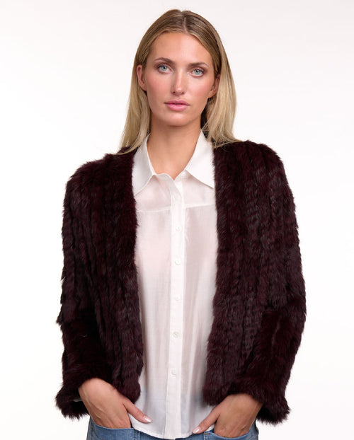 365 Days Merlot Rabbit Fur Jacket