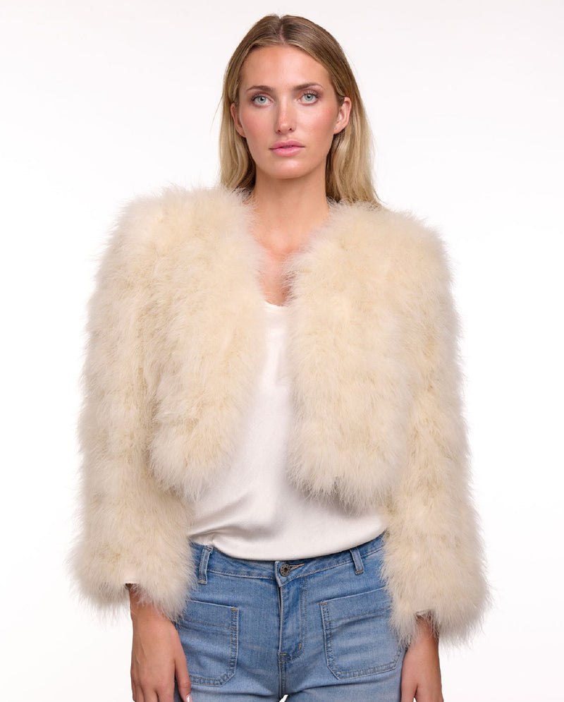 365 Days Chalk Ostrich Feather Bolero