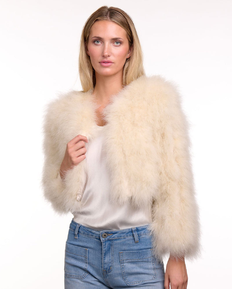 365 Days Chalk Ostrich Feather Bolero