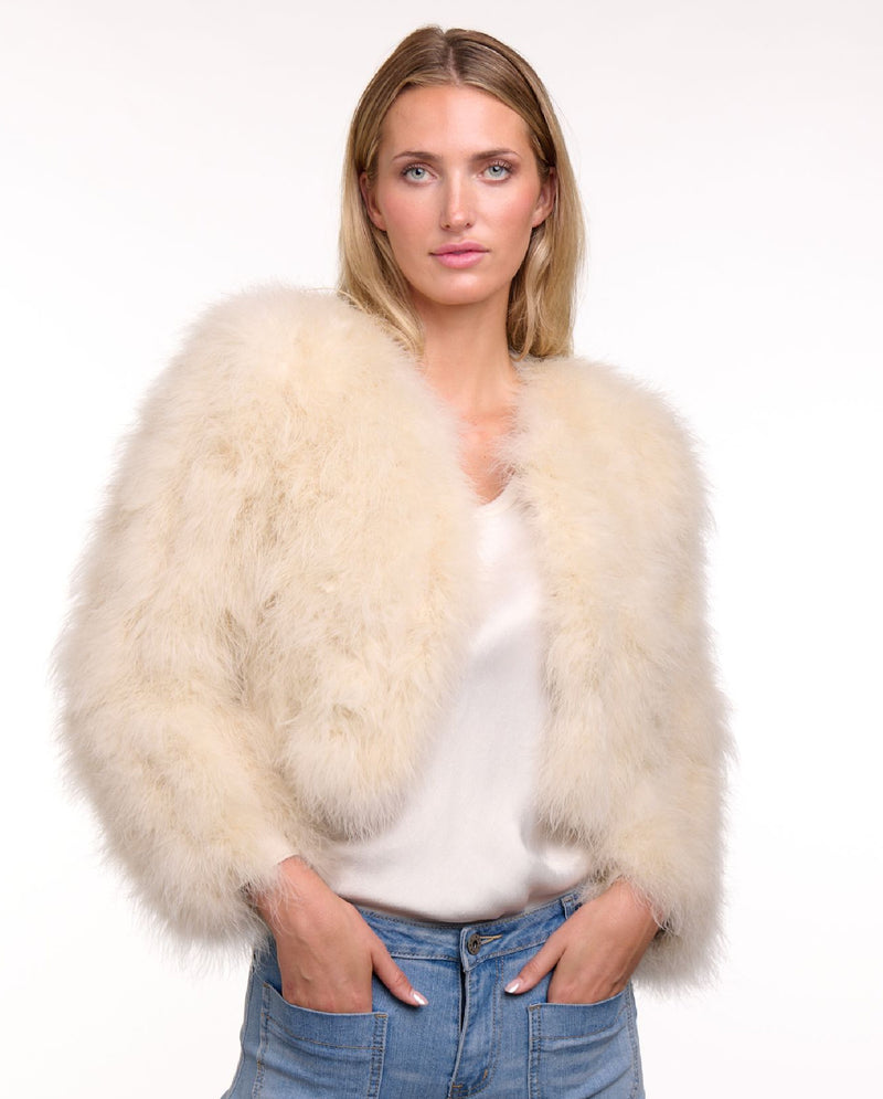 365 Days Chalk Ostrich Feather Bolero