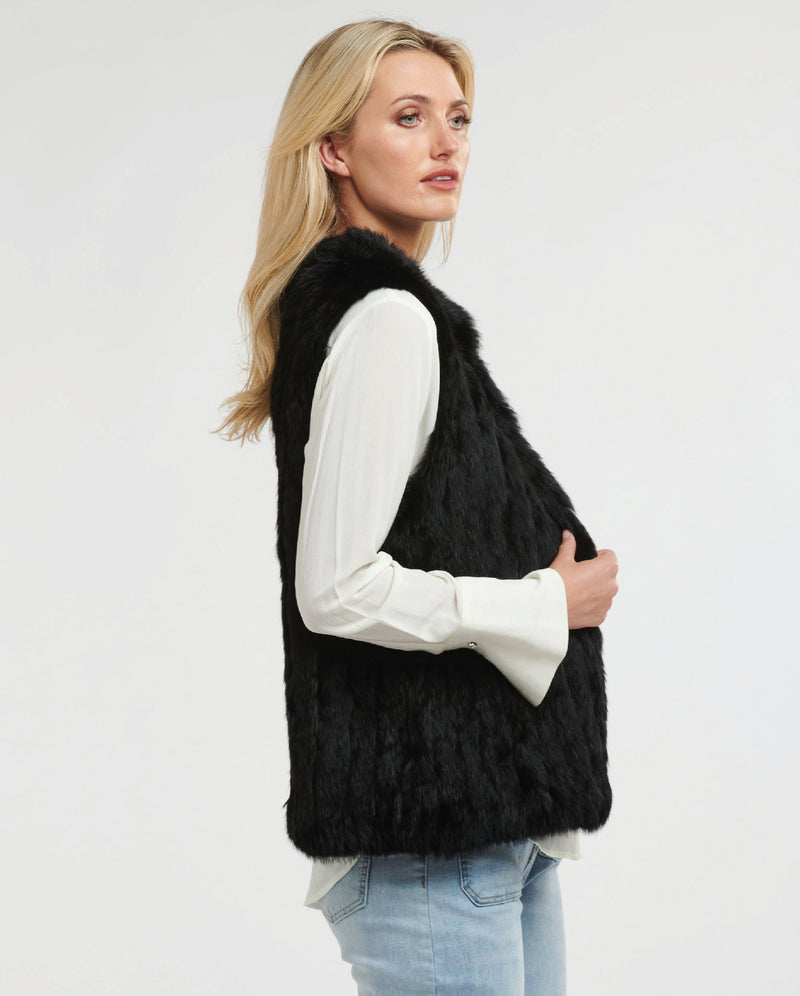 365 Days Black Rabbit Fur Vest