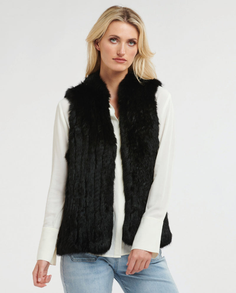 365 Days Black Rabbit Fur Vest