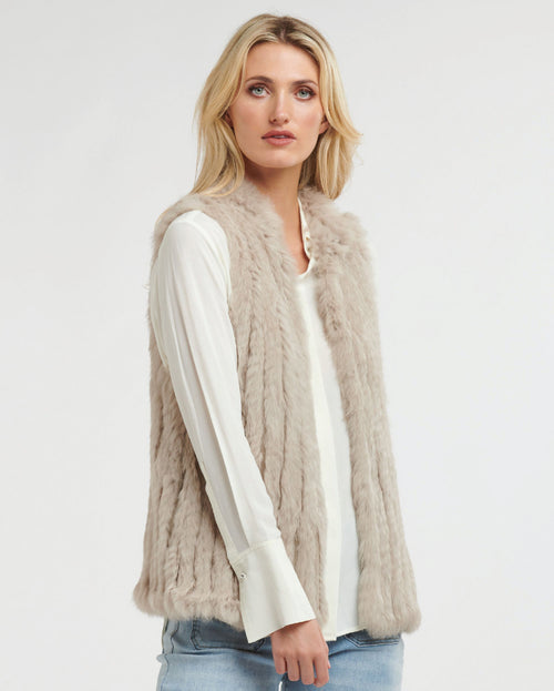 365 Days Stone Rabbit Fur Vest