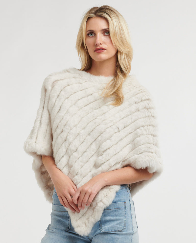 365 Days Chalk Rabbit Fur Poncho