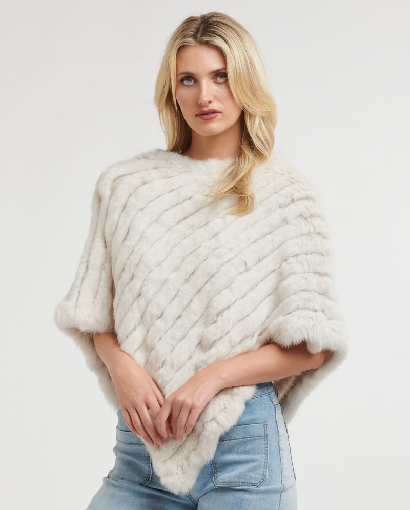 365 Days Chalk Rabbit Fur Poncho