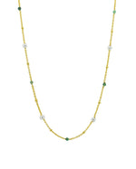 Rosa Pearl Necklace Green-Gold