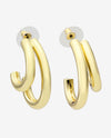 Neve Gold Double Hoops