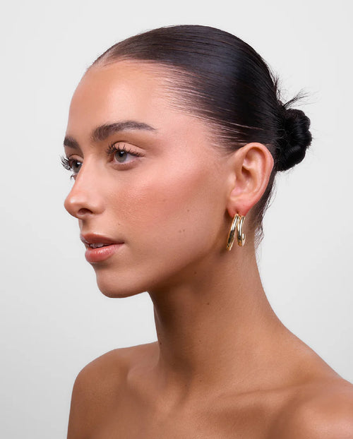 Neve Gold Double Hoops