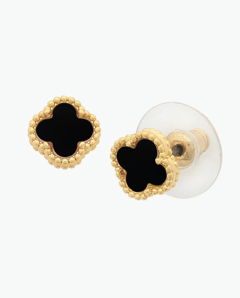 Reign Gold Jet Earrings