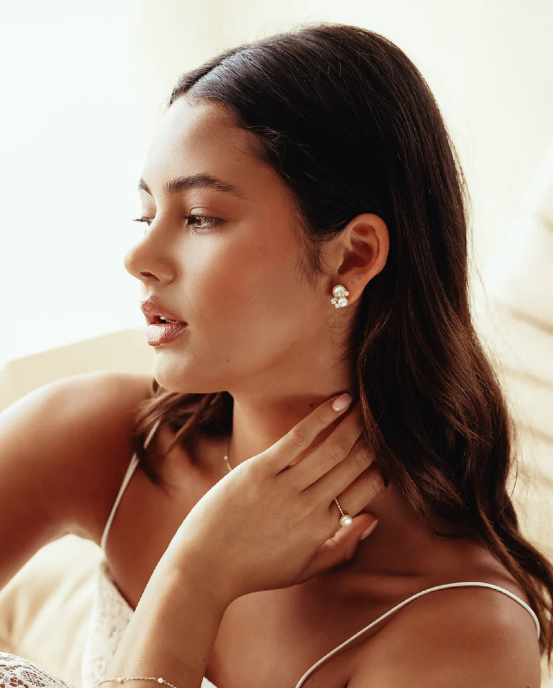 Rochelle Gold Pearl Earrings
