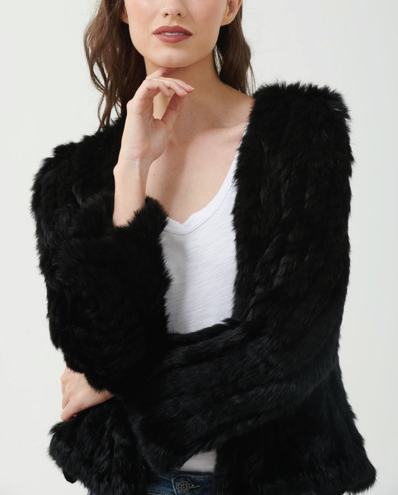 365 Days Black Rabbit Fur Jacket