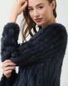 365 Days Midnight Blue Rabbit Fur Jacket