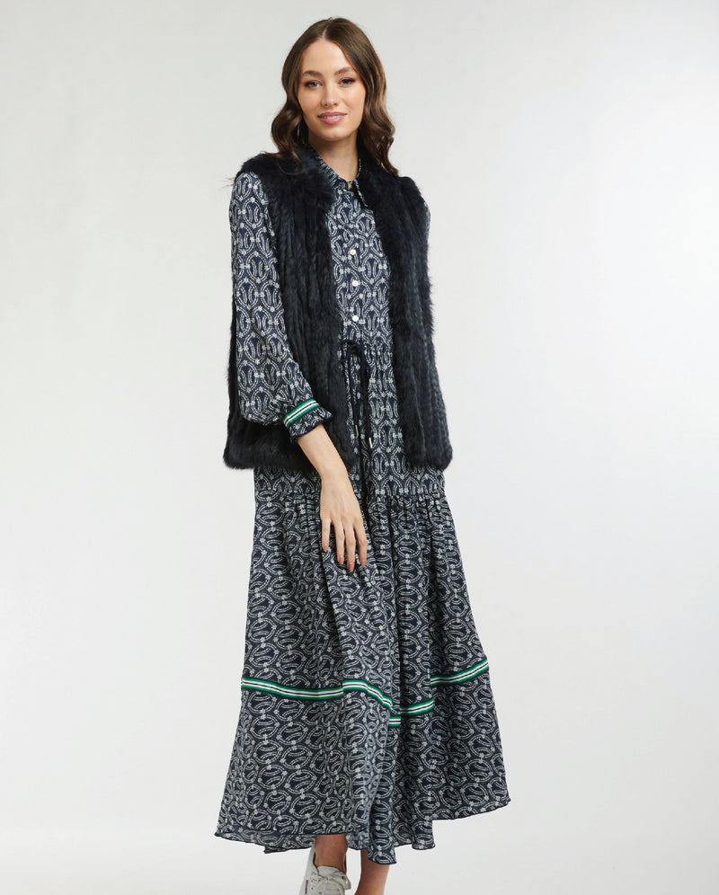 365 Days Midnight Blue Rabbit Fur Vest – Connie Anne