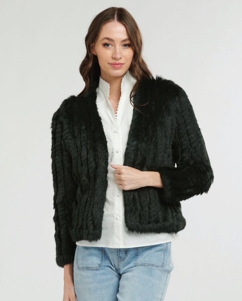 365 Days Hunter Green Rabbit Fur Jacket