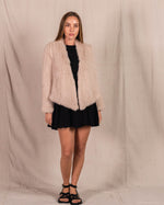 Stolen Thunder Beige Rabbit Fur Jacket