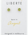 August Peridot Crystal Stud