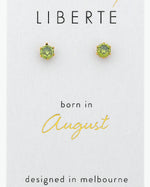 August Peridot Crystal Stud