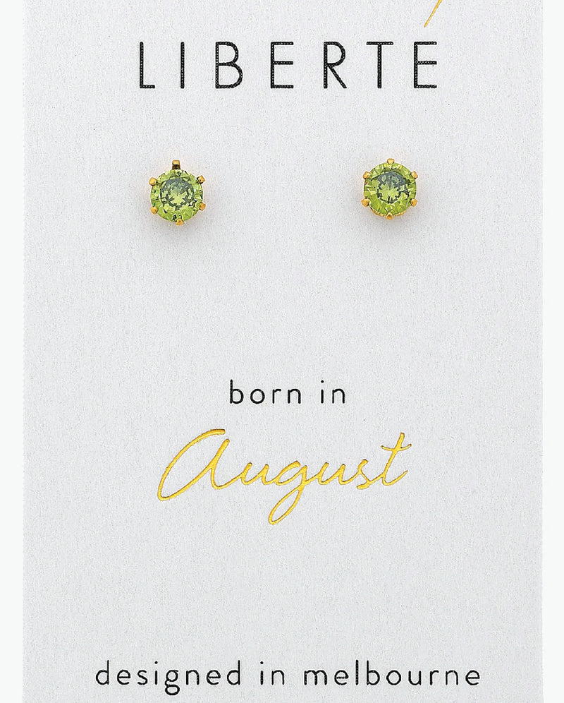 August Peridot Crystal Stud