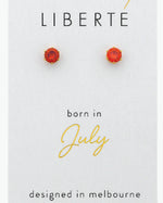 July Ruby Crystal Stud