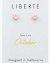 October Light Rose Crystal Stud