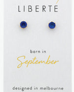 September Sapphire Crystal Stud